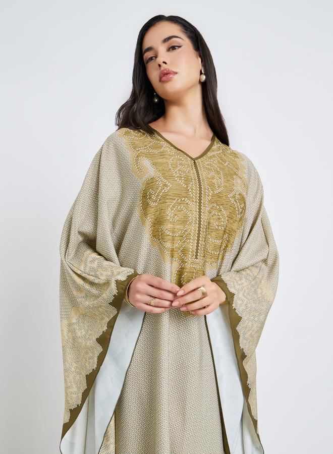 ستايلي عباية قفطان مطبوعة للنساء - Image 1